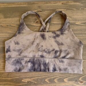 Roach Co Womens Medium Tan Grey Tie Die Sports Bra Active Wear Gym Athleisure‎